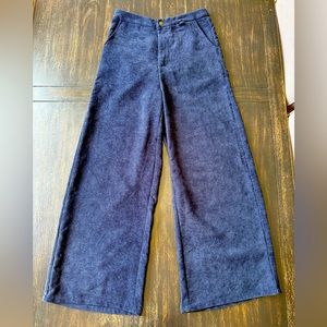 SHEIN Dark Blue Corduroy Wide Leg Pants. Size M